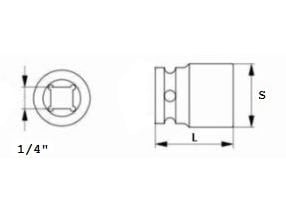 JONNESWAY pipesats 6K 1/4" kort 8 mm