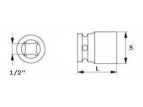 Jonnesway 6-punkts stikkontakt 1/2" 19 mm (S04H4119)