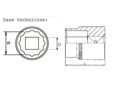 Jonnesway pipenøkkel 12-kant 1/2" 14 mm lang (S04HD4714)