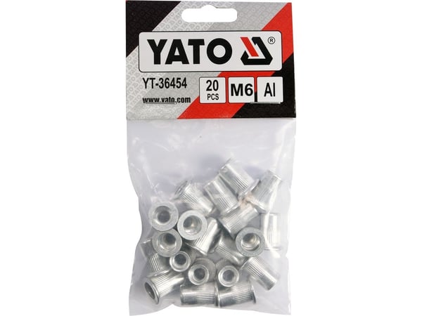 Yato naglemuttere i aluminium M6 20 stk. (YT-36454)