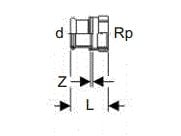 Geb. Mapress FZ overgang mf/mf - 22mm X 3/4'' Med indvendigt gevind