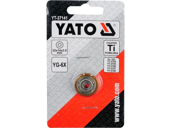 Yato YT-37141, Kutterhjul, Titankarbid, Sølv, Gult, YT-3705, YT-3706, YT-3707, YT-3708, 22 mm, 14 mm