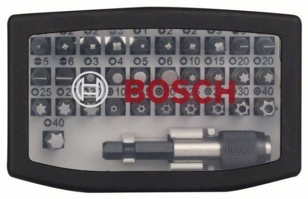 Bosch - Spissett for skrutrekker - 32 deler - torx, phillips, pozidriv, hex, slot, inngrepssikret torx - lengde: 25 mm