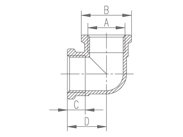 Ferro vinkelkoppling muff-muff 3/8" mässing (K02Z)
