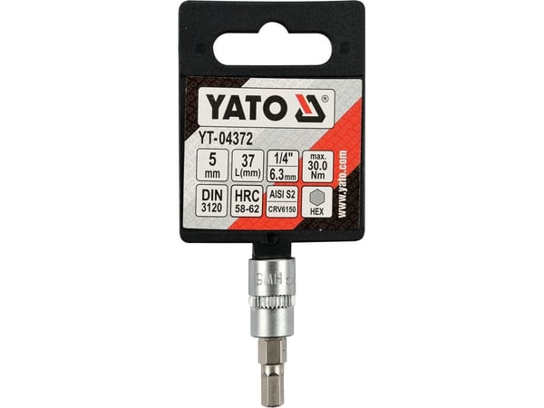 Yato bits unbrakonøkkel sokkel hex 1/4" H5 x 37 mm (YT-04372)