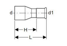 Reduktion cug Mapress 22-18mm t/gas