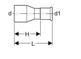 22 x 15 mm reduksjon RF nippel/sokkel Mapress