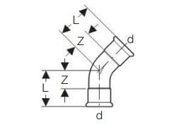 Bøjning cug 45gr 18mm mf/mf t/gas