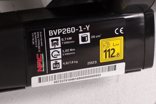 NAC løv-/eksosstøvsuger 26cc 1,02Nm