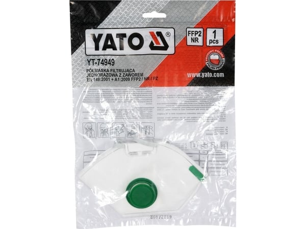 Yato filtrerende halvmaske FFP2/PZ (YT-74949)