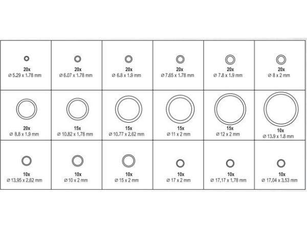 YATO O-ringer HNBR for klima. 270 stk.