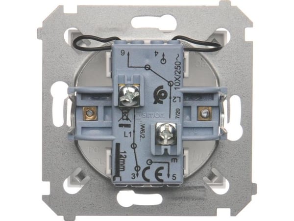 Kontakt-Simon DW6/2L.01/11, Muovi, Valkoinen, IP20, IP44, 250 V, 10 A, 75 mm