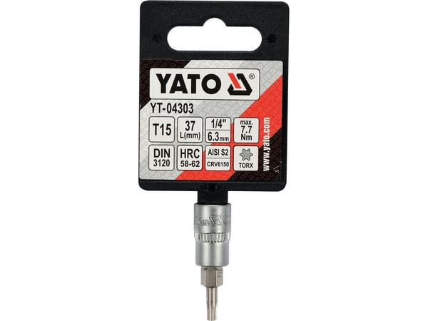 Yato Torx bits pipe 1/4" T15 x 37 mm (YT-04303)