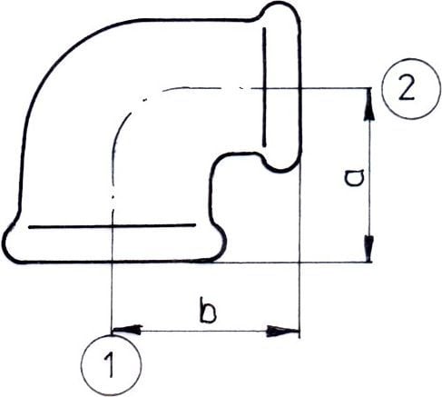 Zawiercie støperi innsnevringskne 90° 5/4 x 1/2" galvanisert