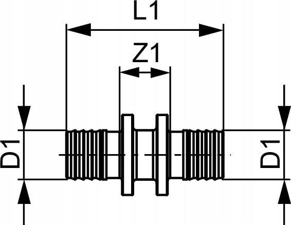 TECE koppling rak 40 x 40 mm mässing (706040)