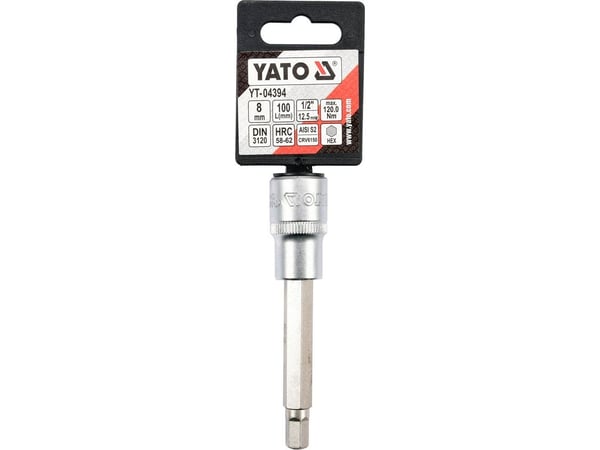 Yato sekskantsokkel 1/2" H8 x 100 mm lang (YT-04394)