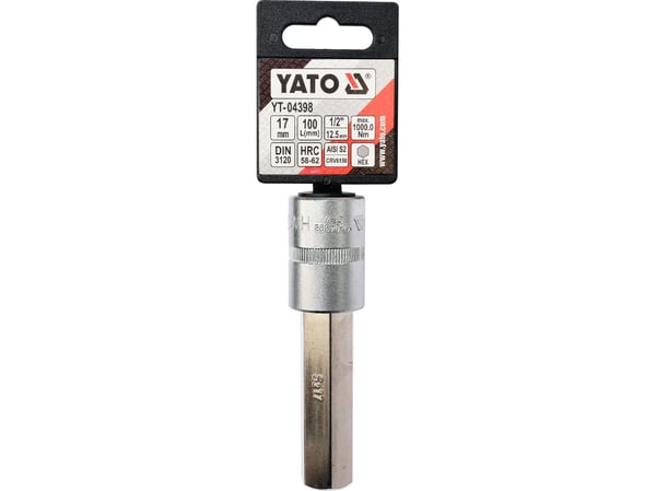 Yato Hex 1/2" H17 x 100 mm lang sekskantsokkel (YT-04398)