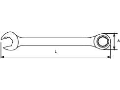 SATA 10mm LOCK -avain kaksitoimisella räikällä varustettuna