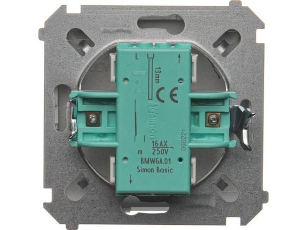 Contact-Simon Simon Simon Basic single 16AX 250V askelkytkin, mattahopea (BMW6A.01/43)
