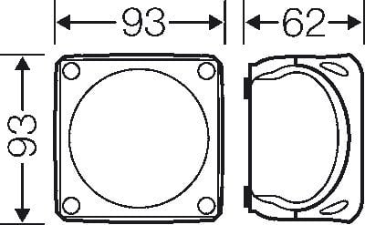 Hensel Cable junction box 93 x 93 x 62mm without terminals IP66 gray DK 0200 GZ (62000147)