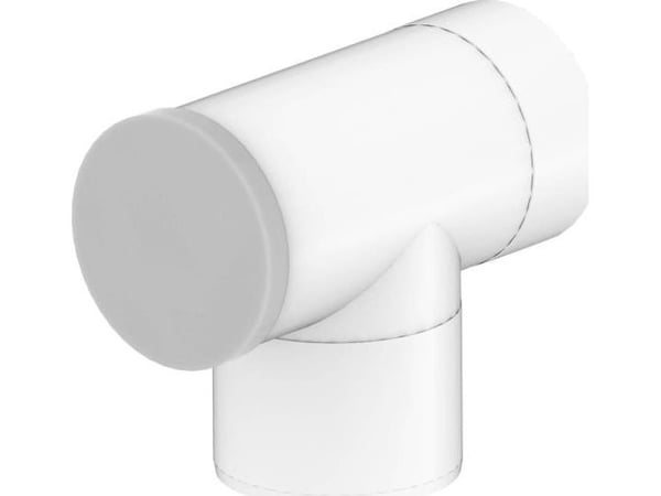 SpiroFlex 60X100 T-stykke m/ dek.90° SX-TDNV60/100TDB