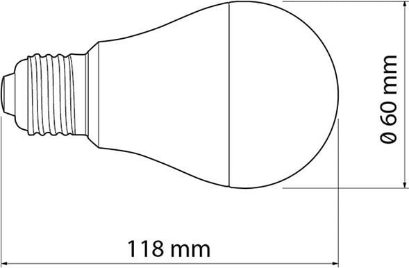 GTV LED-pære E27 12W 1100lm 230V varm hvit (LD-PC2A60-12)