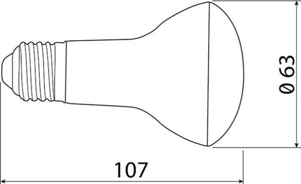 GTV LED-pære E27 8W 220–240V 650 lm varm hvit (LD-R6380W-30)
