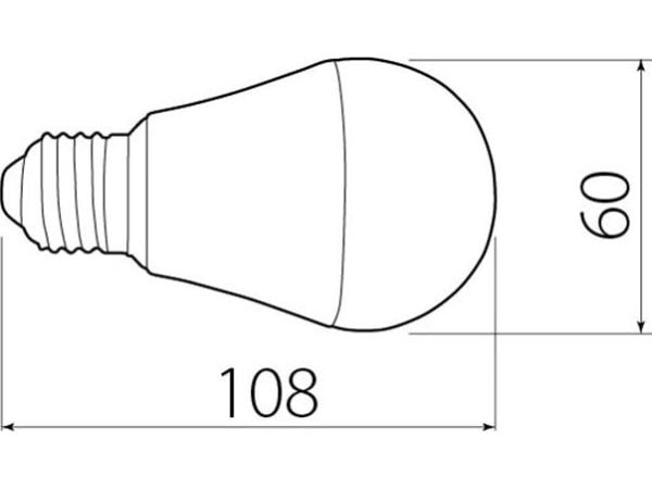 GTV LED-pære E27 6W 230V varm hvit (LD-PC2A60-6W)