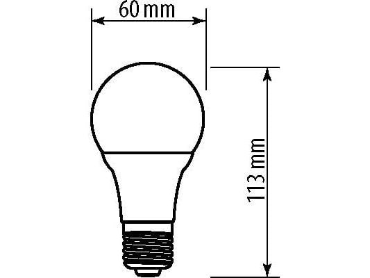 GTV LED-pære 3000K E27 10W 220–240V (LD-PC3A60-10W)