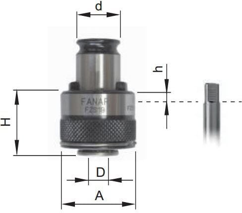Fanar drivdel M6 med koppling FZS31 (R-FZS31/M6D6DIN)