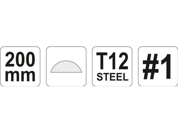 Yato Halvrund metallfil 200 mm (YT-62259)