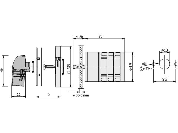 Elektromet nokkakytkin L-0-P 3P 25A IP65 Arc E25-42 (952541)