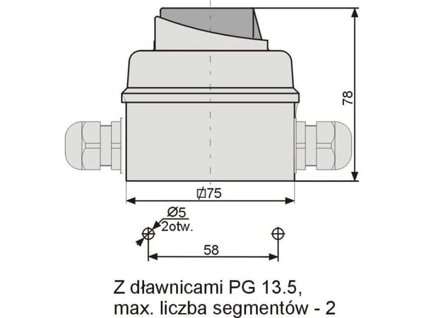 Elektromet Nokkakytkin 0-1 3P 12A IP65 Arc E12-13 kotelossa (921213)