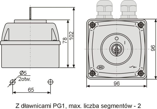 Nokkakytkin salvalla 0-I 3P 25A IP44 kotelokaarella E25-13z/z 952580