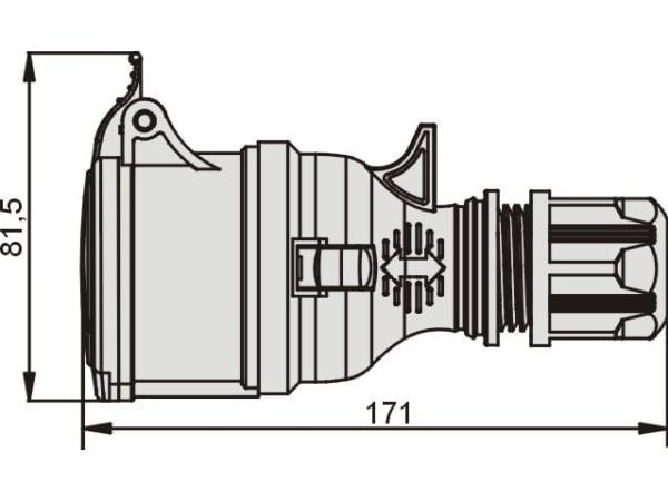 Elektromet Suora siirrettävä pistorasia TWIST GPP-16/4 punainen 4P 16A 400V (921871)