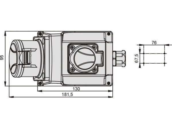 Elektromet KOMBI Kestopistorasia 16A 4P 400V IP44 GSC (921841)