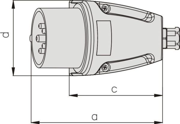 Elektromet MINI-pistoke 32A 4P 400V IP44 (922066)
