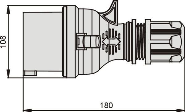 Siirrettävä pistoke 32A 5P 400V punainen TWIST WPP 32/5 IP44 922075