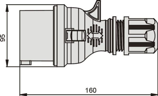 Liikkuva pistoke 16A 5P 400V punainen TWIST WPP 16/5 IP44 922070