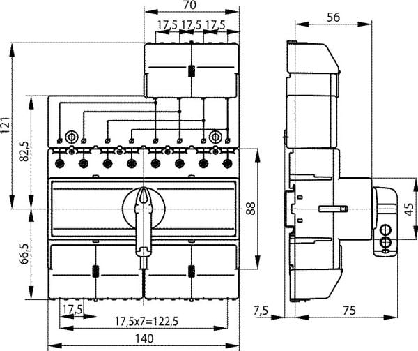 Spamel 80A 4P verkkoaggregaattikytkin (PRZK-4080W02)