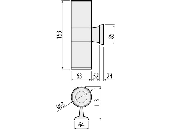 Vegglampe GTV Baleo Mini 2x10W (LD-BA2GU10-0M)