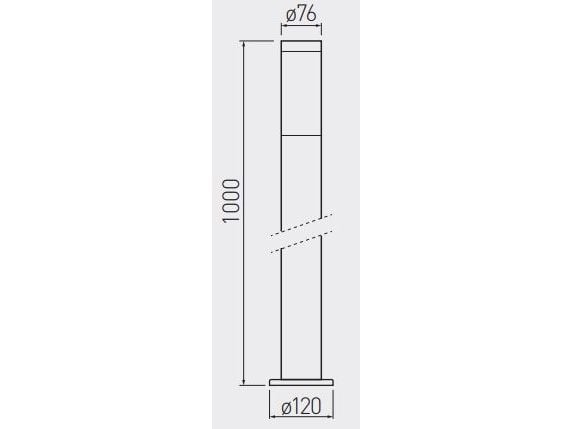 GTV hage-/uteplint Milan IP54 40W i rustfritt stål 100 cm (OS-MILA10P-00)