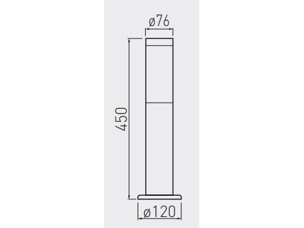 GTV utebelysningspoller Milan IP54 40W inox 45 cm (OS-MILA45P-00)