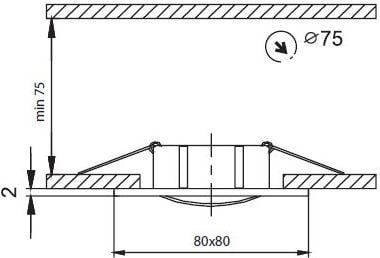 Øye 50W/12V MR16 IP20 firkantet bevegelig aluminium børstet messing IZZY DT10-Q-AB GXPL033