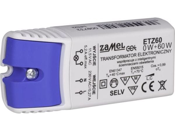 Zamel Elektronisk transformator 230/11,5V 0-60W ETZ60 (LDX10000042)
