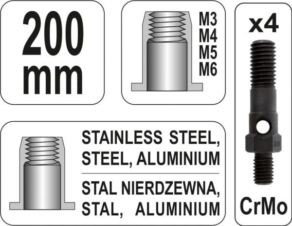 YATO RIVETER MUTTER M3-M 6 YT-36140
