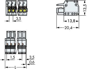 Wago 2734-110, 37,1 mm, 20,4 mm, 13,5 mm, 320 V
