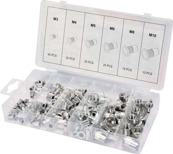 YATO aluminium gjengegjengetap sett, 150 deler M3-M10