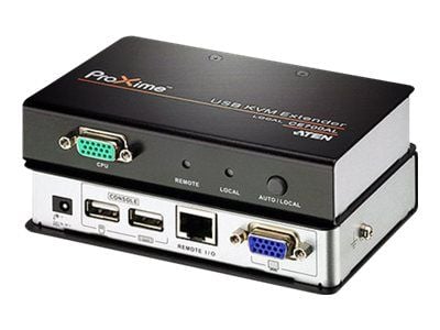 ATEN CE700A-AT-G, Sender og Mottaker, Koblet med ledninger (ikke trådløs), 150 m, Cat5e, 1920 x 1200, 1600 x 1200, 1280 x 1024, Sort, Grå