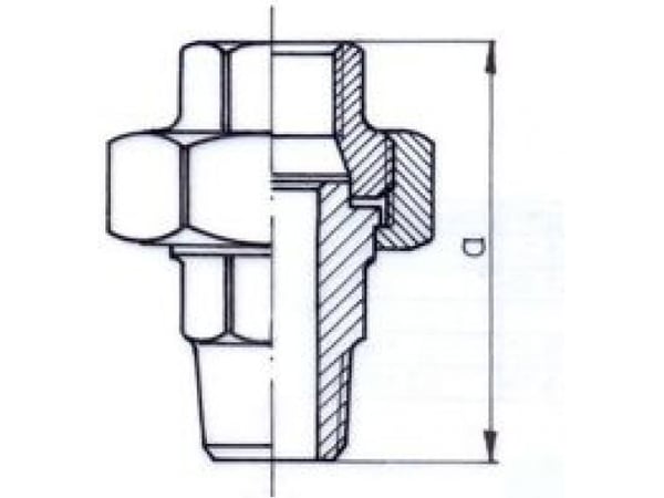 Odlewnia Zawiercie dobbelkopling flat med pakning NW uten kant 1" galvanisert nr 59 (5907791625922)